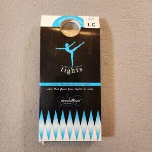 Revolution Dancewear Children's Footless Tights Size LC Large Child‎ Dark Tan